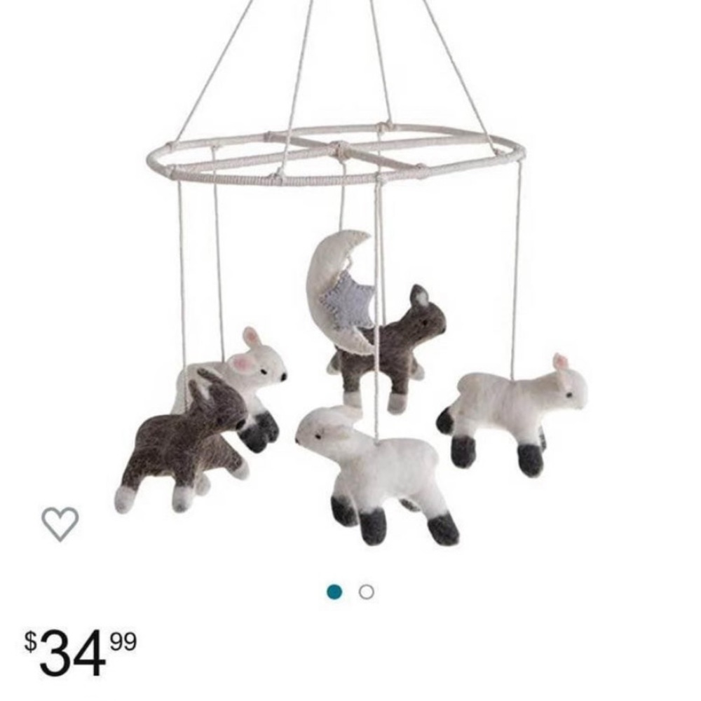 Creative Coop Wool Felt Lamb Mobile